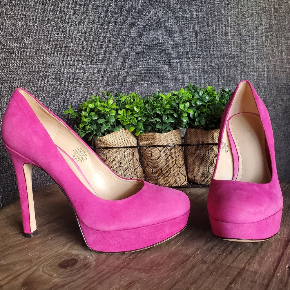 Joan & David | Daquella Platform Pink Suede Pumps